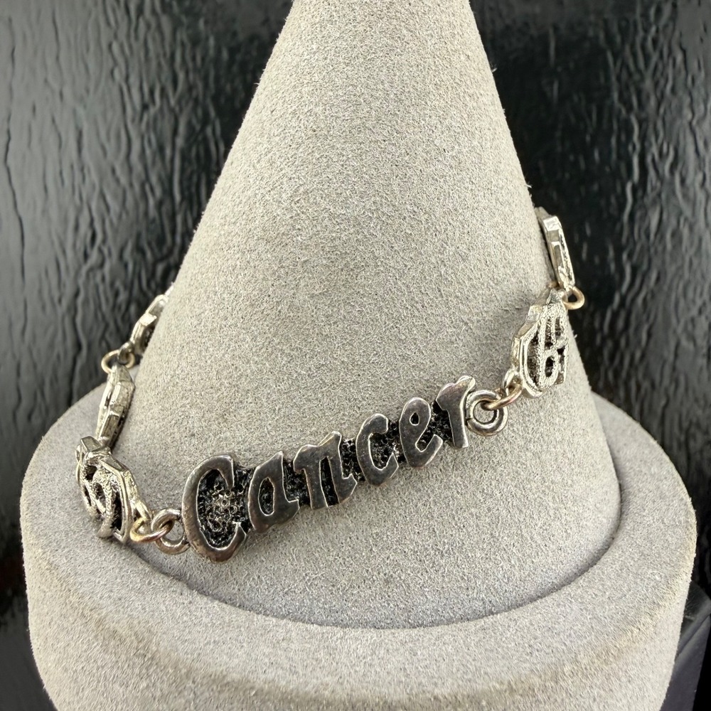 Cancer  Zodiac Horoscope Bracelet Silver Tone Adjustable 7.5”